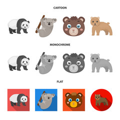 Vector design of sleep and brown icon. Set of sleep and animal stock symbol for web.