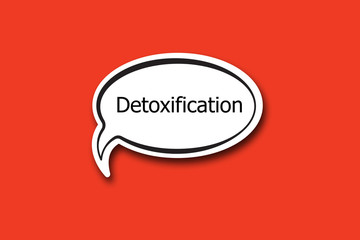 Detoxification word written talk bubble
