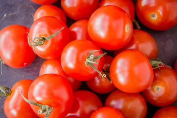 ripe cherry tomatoes in rustic style