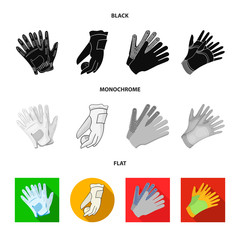 Isolated object of knitted and keeper sign. Set of knitted and hand stock vector illustration.