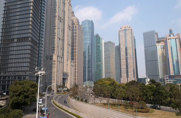 Fototapeta na wymiar Lujiazui financial district skyscrapers buildings landscape in Shanghai