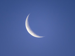 Obraz na płótnie Canvas Moon Crescent during day light