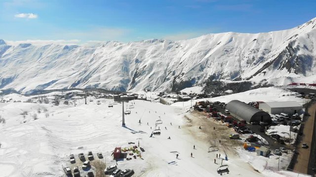 4k drone view Apls Georgia, ski resort