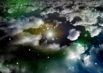 galaxy in a free space. 3D rendering