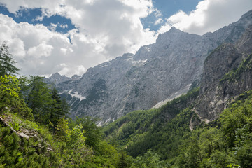 Fototapeta na wymiar Landscape in Julian Alps mountains, Slovenia.
