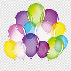 A set of transparent balloons in different colors - Vector illustration