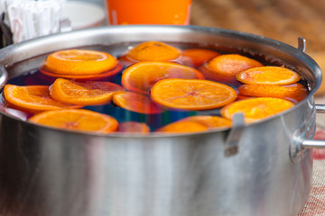 casserole with orange mulled wine