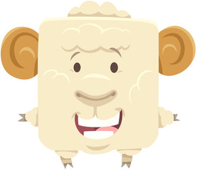 funny ram sheep farm animal character