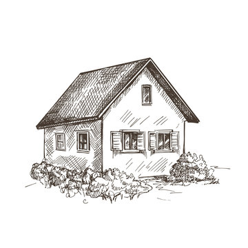 recommend clip art: Sketch graphics. Vintage illustration. Rural architecture. Retro.
