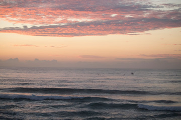 Fototapeta na wymiar pastel color sunset over sea