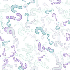 Quiz seamless pattern. Question marks, doubt, faq
