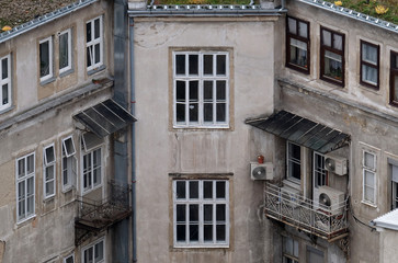 Obraz premium Facade of the old city building in city center of Zagreb, Croatia 