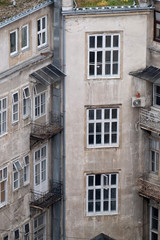 Facade of the old city building in city center of Zagreb, Croatia 