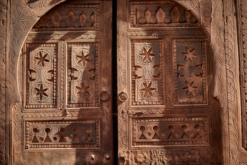 Wooden gate in Medina, Marrakesh, Morrocco.