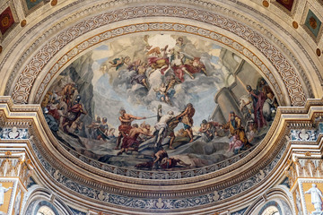 Crucifixion of St. Andrew, fresco in the basilica of Saint Andrew in Mantua, Italy 