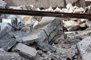 construction rubble - the garage demolished