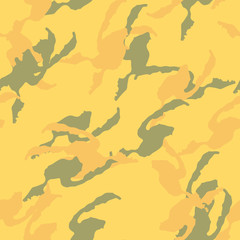 Desert camouflage of various shades of yellow, orange and green colors