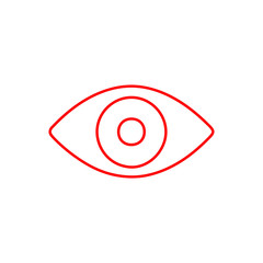 Flat minimal eye icon. Simple vector eye icon. Isolated eye icon for various projects.