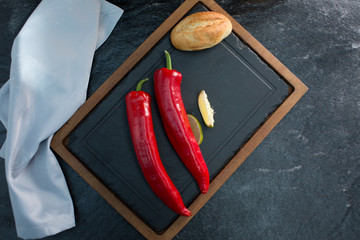 large size fresh red hot chilli peppers