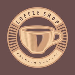 Coffee shop logo design template. Vector illustration