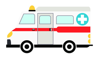Fototapeta premium Ambulance on a white background.