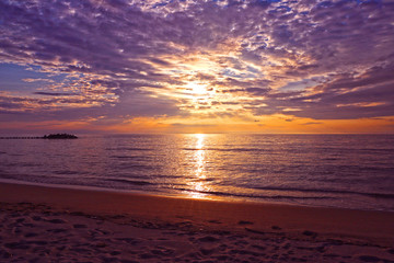日本海の夕焼け