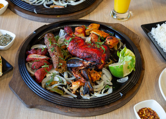 Indian food, varied meat grill