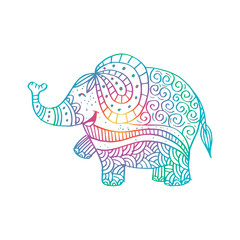 Elephant decorative illustration. Zentangle stylized. 