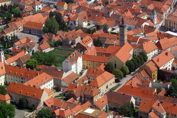 Fototapeta na wymiar Aerial view of Varazdin, city in northwestern Croatia