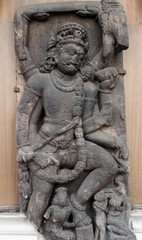 Fototapeta na wymiar Gajasurasamhara, from 10th century found in Puri, Orissa now exposed in the Indian Museum in Kolkata