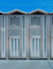 Fototapeta premium Two bathing-hut in a summer's day