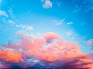 blue sky and burning clouds