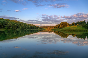 Mirror lake and forest.