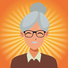 old woman smiling and happy