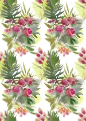 Fotobehang Floral seamless pattern. Hand drawn watercolor field flowers. © 21021021