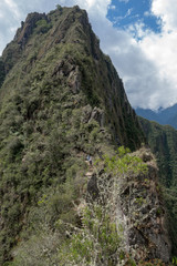 Fototapeta na wymiar View to Hayna Picchu mountain from Machu Picchu