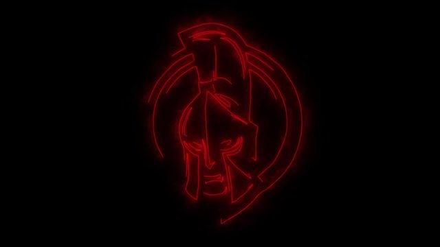 Red Spartan Warrior Animated Logo with Reveal Effect 