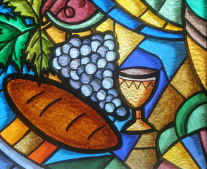 Eucharist, stained glass