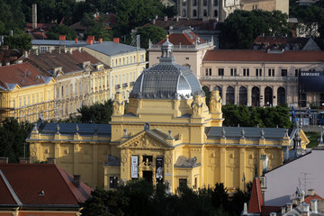 Art Pavilion, facade of exhibition hall, Zagreb, Croatia 