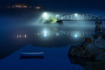 Fog in Lastva lake near Trebinje