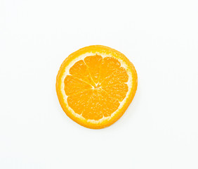 Slices of orange isolated on white background.