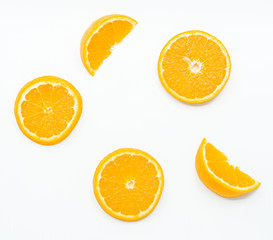 Fototapeta na wymiar Slices of orange isolated on white background.