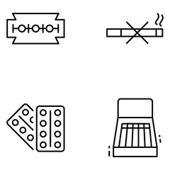 Tobacco Line Icons