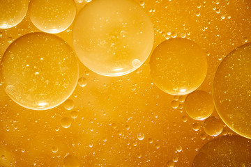 golden yellow bubble oil, abstract background