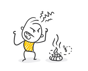 Strichfiguren / Strichmännchen: Hundehaufen. (Nr. 416)	