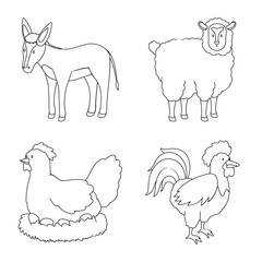 Vector design of homemade and countryside sign. Collection of homemade and agriculture stock symbol for web.