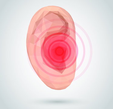 vector human ear. hearing treatment, therapy and prevention