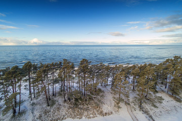 Baltic sea coast near liepaja, Latvia in winter.