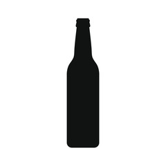 Beer bottle graphic icon. Beer bottle black sign isolated on white background. Vector illustration