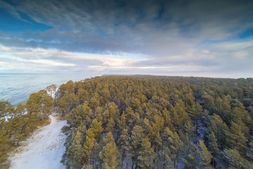 Baltic sea coast near liepaja, Latvia in winter.